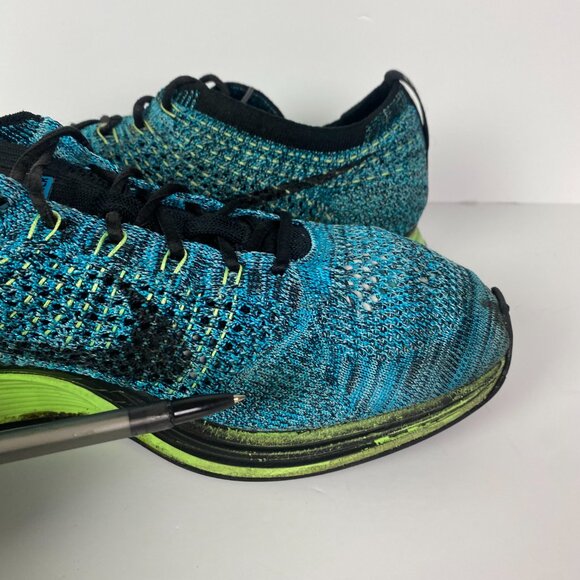 Nike Flyknit Racer Running Shoes Men's 8.5 Blue Lagoon Sneakers 526628 401 - Picture 11 of 16